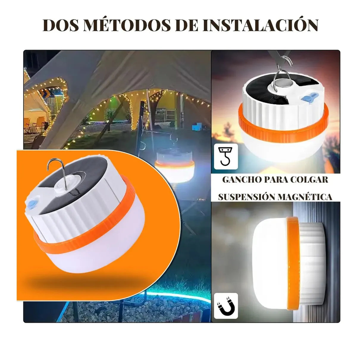 Lampara, luz foco led solar 200w