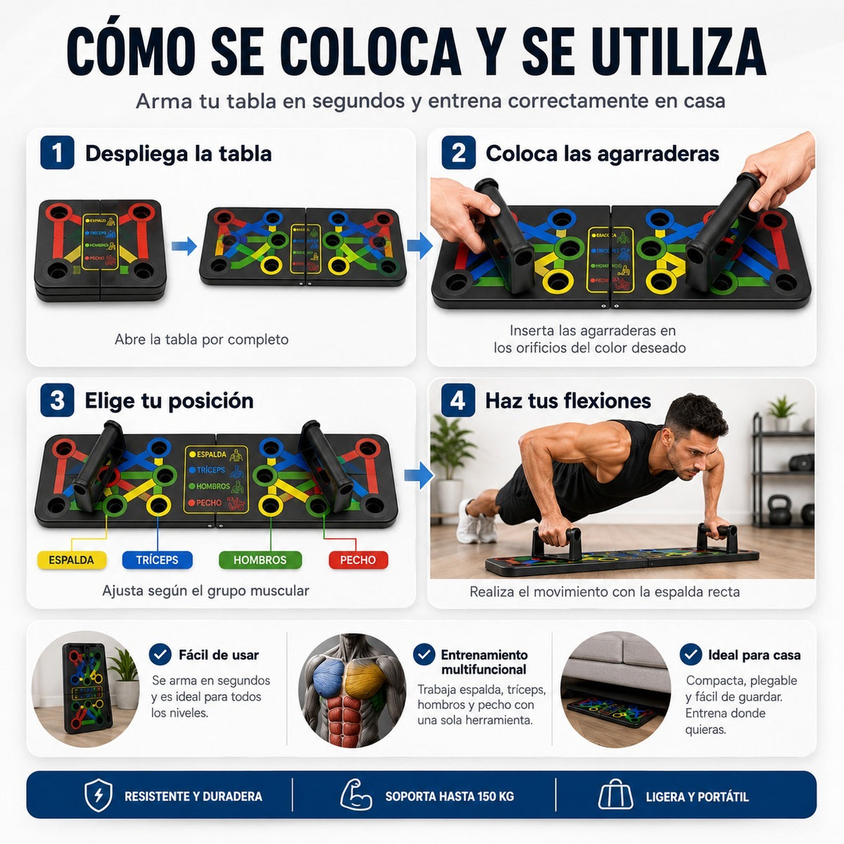 Tabla Plegable para Flexiones 14 en 1