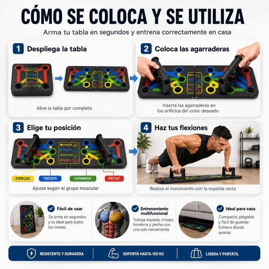 Tabla Plegable para Flexiones 14 en 1