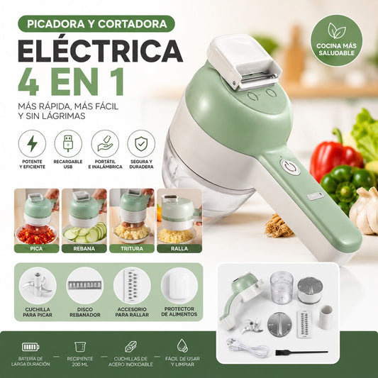 Picadora y Cortadora Eléctrica 4 en 1