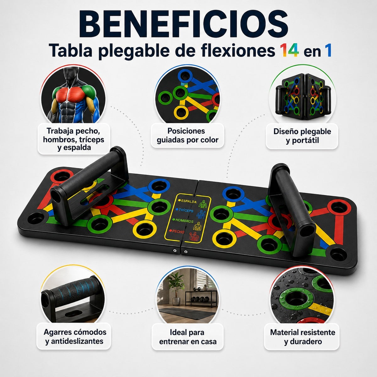 Tabla Plegable para Flexiones 14 en 1