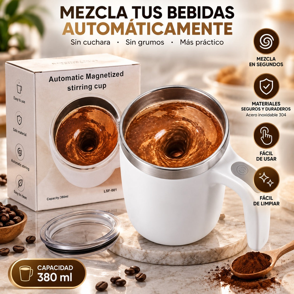 Taza mezcladora de Cafe automatica