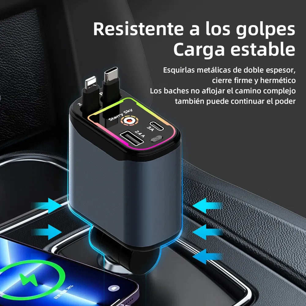CARGADOR DE CARRO 4 EN 1
